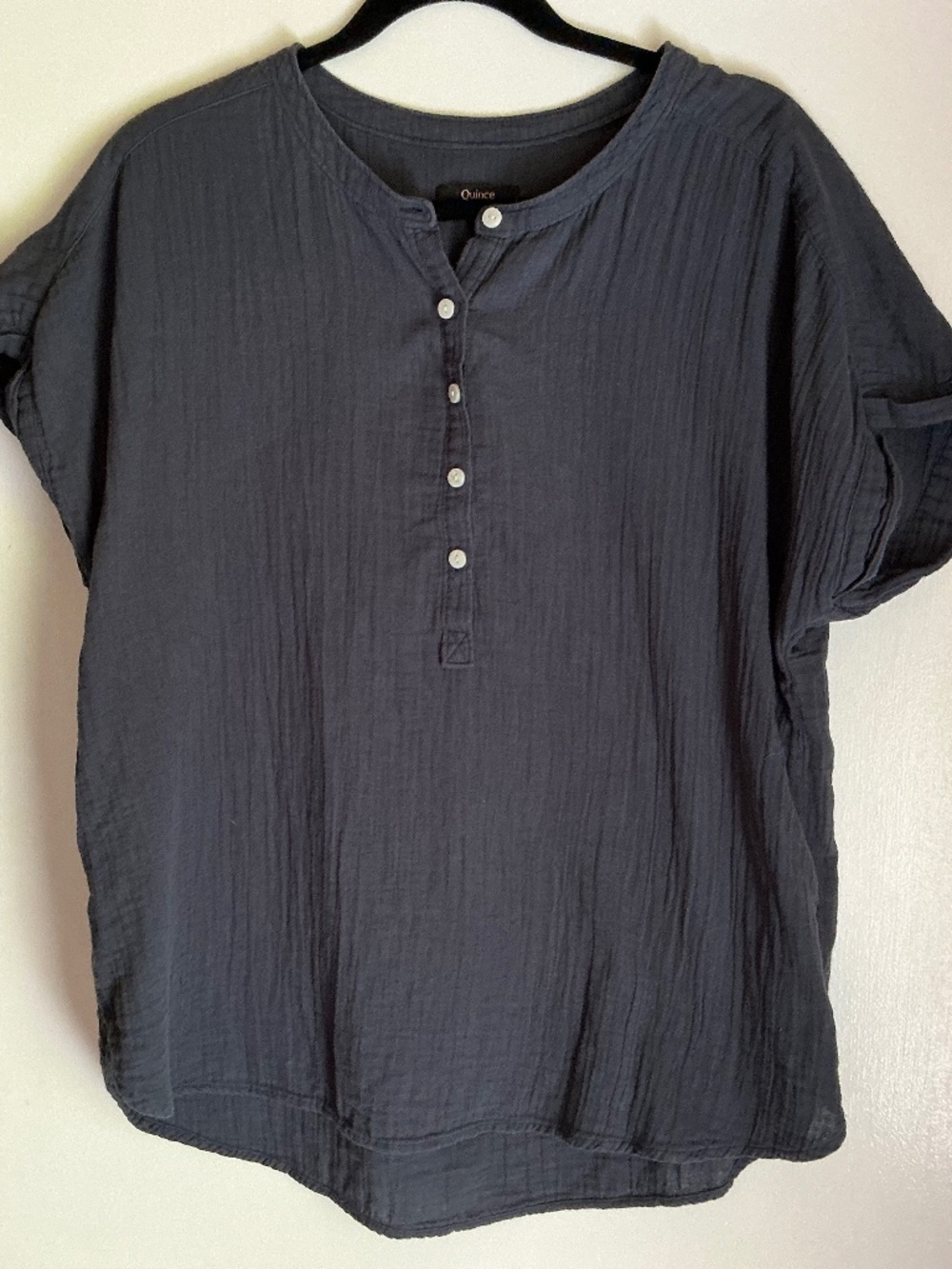 Quince indigo gauze top